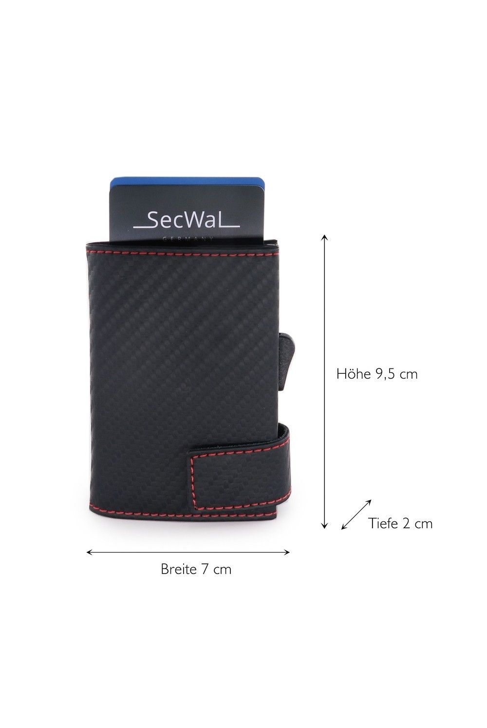 SecWal Card Case DK Leather Carbon Black-Red SecWal Card Case DK Leather Carbon Black-Red