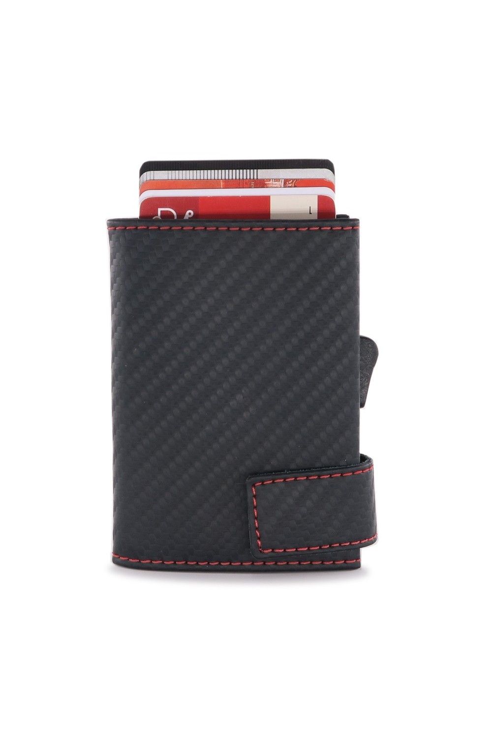 SecWal Card Case DK Leather Carbon Black-Red SecWal Card Case DK Leather Carbon Black-Red