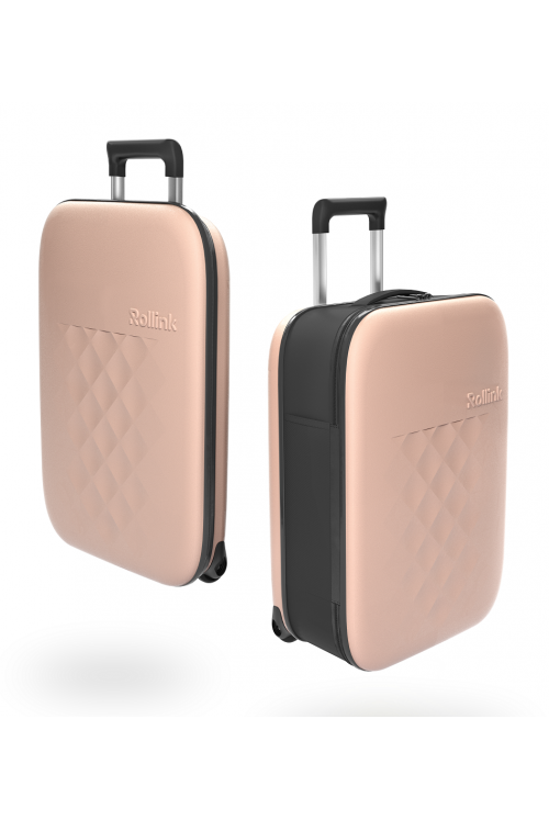Suitcase hand luggage foldable Rollink Flex Vega 2 wheel 55cm Rose Smoke Suitcase hand luggage foldable Rollink Flex Vega 2 wheel 55cm Rose Smoke