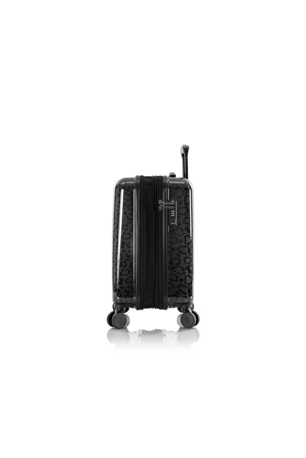 Suitcase hand luggage Heys Black Leopard 4 wheel 55cm expandable
