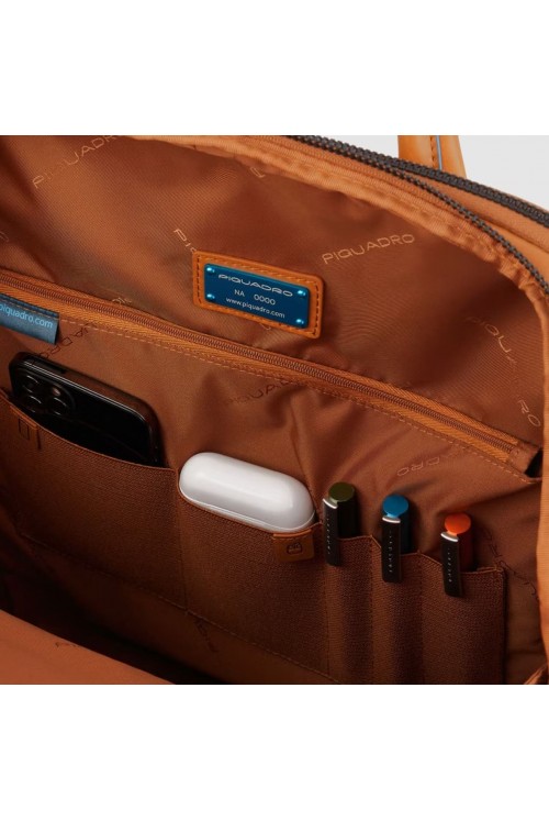 Laptop backpack Piquadro Blue Square 15.6 inches made of leather CA5381B2V Laptop backpack Piquadro Blue Square 15.6 inches made of leather CA5381B2V