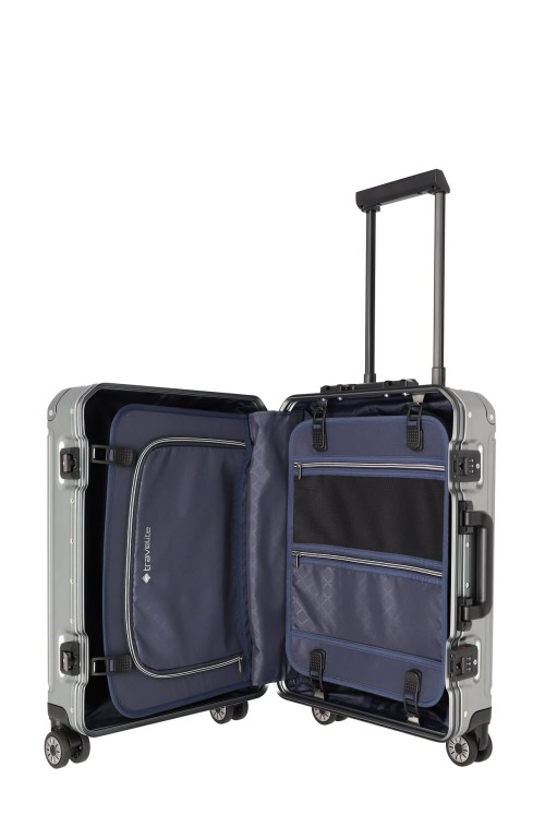 Aluminum case Travelite NEXT 55 4 wheel hand luggage, gunmetal