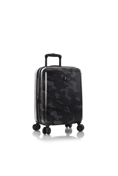Suitcase hand luggage Heys Black Camo 4 wheel 55cm expandable