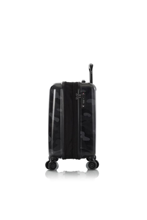 Suitcase hand luggage Heys Black Camo 4 wheel 55cm expandable